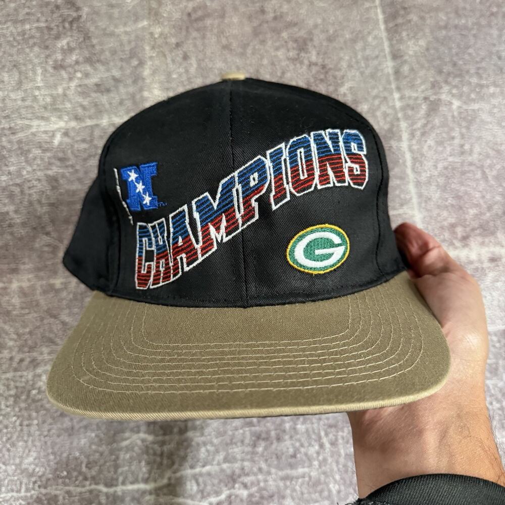 Men's Vintage 90's Game Day Green Bay Packers 1997 NFC Champs Snapback Hat Cap
